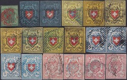 1845-1854, 35 Rayons und grosser Adler dunkelgrün (Nr.7). Meist ...