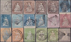 1854-1863, STRUBEL-Sammlung mit 148 Marken. Meist ausgesuchte Stücke ...