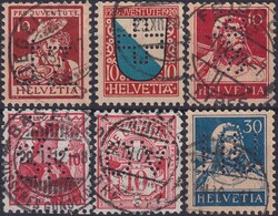 1882-1960, Perfins & Firmenlochungen (Sammlung): 400 Marken und 11 ...