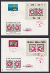 BASEL 1970 (1.JUL) 2 Belege mit Sonderstempel und Vignette "125 Jahre ...