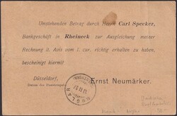 RHEINECK 1907 (12.FEB) nach NUGLAR (SO) mit Stempel von KARL SPECKER ...
