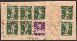 S40z+S42z (grün, dunkelviolett/olivgrün), geriffeltes Papier von ...