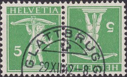 K3 (5c grün, Type I) von GLATTBURG: 22.DEZ.1942, gut gezähnt in ...