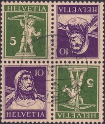 K26y (5c+10c olivgrün/dunkelviolett) von BERN: 1.FEB.1933 im ...