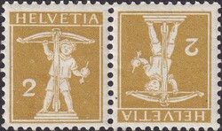 K2.1.02 (2c gelboliv, Type I) postfrisch **, Abart: linke Marke mit ...