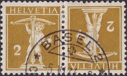 K5 (2c gelboliv, Type III) von BASEL: 5.JUN.1934, sauber zentrisch ...