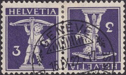 K6 (3c blauviolett, Type II) mit Vollstempel von GENEVE: 15.SEP.1922, ...