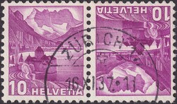 K33y.DP (10c rotlila) glattes Papier von ZÜRICH: 16.NOV.1937, ABART: ...