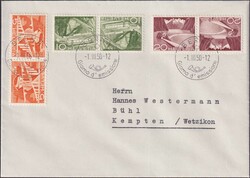 1950 (Technik und Landschaft), K41+K42+K43 auf Luxus-Ersttagsbrief ...