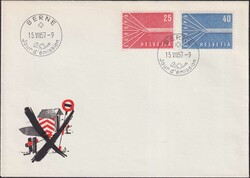 1957, Nr.332+333 (Europa) auf Ersttagsbrief (illustriert) mit ...