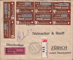 1942, Z33b+Z34b+256I von LUZERN: 2.APR.42 auf Expressbeleg nach ...