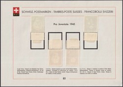 1945, Nr.85, J113-J116 (Pro Juventute), sauberes Sammelblatt, Marken ...