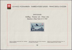 1947, Nr.92, F42 (Flugpost-Ausgabe), sauberes Sammelblatt, im SBK ...