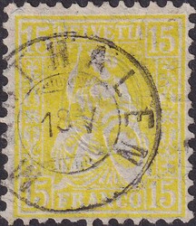 15c gelb, Nr.47 mit Zwergstempel MARTHALEN: 18.MAI. Meist ...