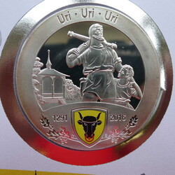 2016, NUMISBRIEF Uri aus der Serie "725 Jahre Eidgenossenschaft" mit ...