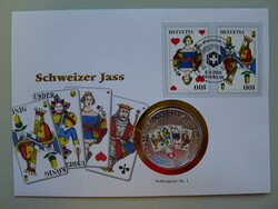 2018, NUMISBRIEF Schweizer Jass - Volkssport Nr.1 mit versilberter ...