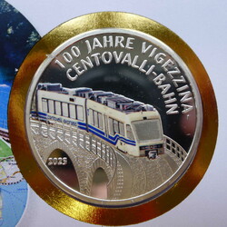 2023, NUMISBRIEF 100 Jahre Centovalli-Bahn mit versilberter ...