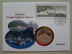 2023, NUMISBRIEF 200 Jahre Dampfschifffahrt Schweiz mit versilberter ...