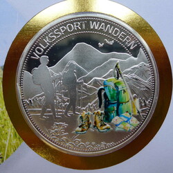 2022, NUMISBRIEF Volkssport Wandern mit versilberter Sonderprägung, ...