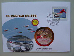 2018, NUMISBRIEF Patrouille Suisse - 70 Jahre Flughafen Zürich mit ...