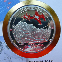 2017, NUMISBRIEF Patrouille Suisse - SKI WM St. Moritz mit ...