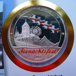 2017, NUMISBRIEF Patrouille Suisse - Seenachtsfest mit versilberter ...