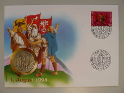 1994, NUMISBRIEF Schweizerische Bundesfeier - Grandson mit 1 ...