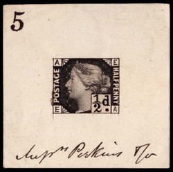 GB 1870 SGDP59 Essay 1870 ¬Ωd Hand drawn essay. Very fine composite ...