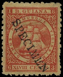 BRITISH GUIANA 1866 SG104s Specimen 48c crimson Ship perf 10 1866-71 ...