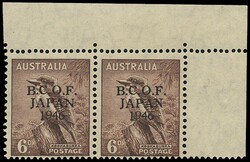 AUSTRALIA B.C.O.F. 1946 SGJ4c Mint unmounted 6d Kookaburra variety ...
