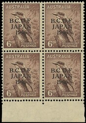 AUSTRALIA B.C.O.F. 1946 SGJ4a Mint unmounted 6d Kookaburra variety ...