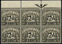 B.O.I.C. ERITREA 1948 SGED3/a/b Postage Due 20c on 2d agate variety ...