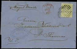 1879 GB Used Abroad. Very fine cover from Port Au Prince, Haiti to St ...