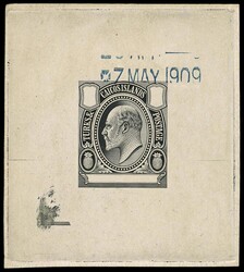 TURKS & CAICOS IS 1909 SG117/26 Proof of KEVII type 38 undenominated ...