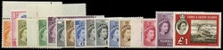 TURKS & CAICOS IS 1957-1960 SG237/250, 253 Mint unmounted set of 15 ...