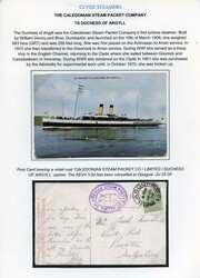 1908-12 Caledonian Steam Packet Co. steamer cachets. Very fine trio ...