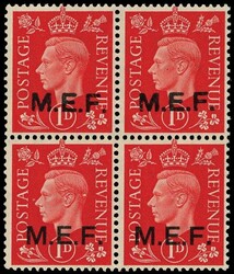 B.O.I.C. - M.E.F. 1942 SGM6b Mint 1d round and square stops se-tenant ...