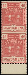 MADAGASCAR (BRITISH) 1895 SG58b Mint 4d rose British Inland Mail ...