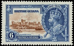 BRITISH GUIANA 1935 SG302g Mint Silver Jubilee 6c variety Dot to left ...