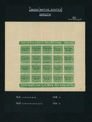 I.F.S. SORUTH 1913 SG33, 34, 34b, 36 Mint 3p on1a, sheet of 20, 1a on ...