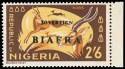 Nigeria - Biafra SG 13a Unmounted Mint 1968 2s6d error red (Coat of ...