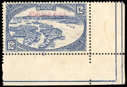 Brunei Japanese Occupation 12c Red HS mint 1942-44 12c blue, type 1 ...