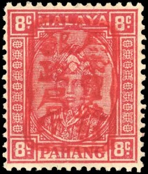 Malaya Japanese Occupation Pahang 8c red Chop D mint 1942 Pahang 8c ...