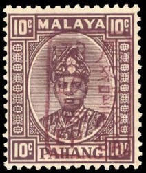 Malaya Japanese Occupation SG J181b Pahang 10c Chop H in brown Mint ...