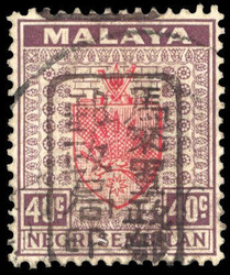 Malaya Japanese Occupation SG J172a Negri Sembilan 40c chop H in ...