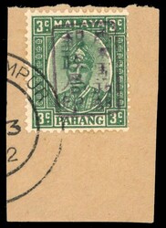Malaya Japanese Occupation SG J177b Pahang 3c, Chop A in violet, fine ...