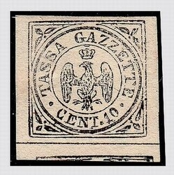 3370: Early States Modena Newspaper Stamps