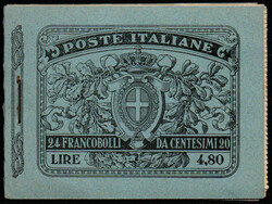 Regno 1961 libretto 4,80 L. contenente ventiquattro esemplari del 20 ...