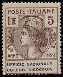 Regno 1924 enti parastatali UFFICIO NAZIONALE COLLOC. DISOCCUP. , 5 L ...