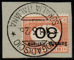 Somalia 1926 segnatasse, 30 C. arancio e nero, con soprastampa e ...
